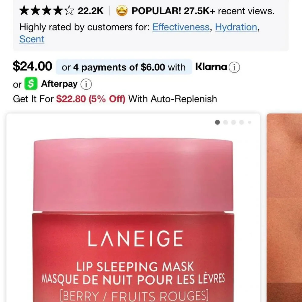 LANEIGE Lip Sleeping Mask EX Berry 20g Overnight Lip Treatment